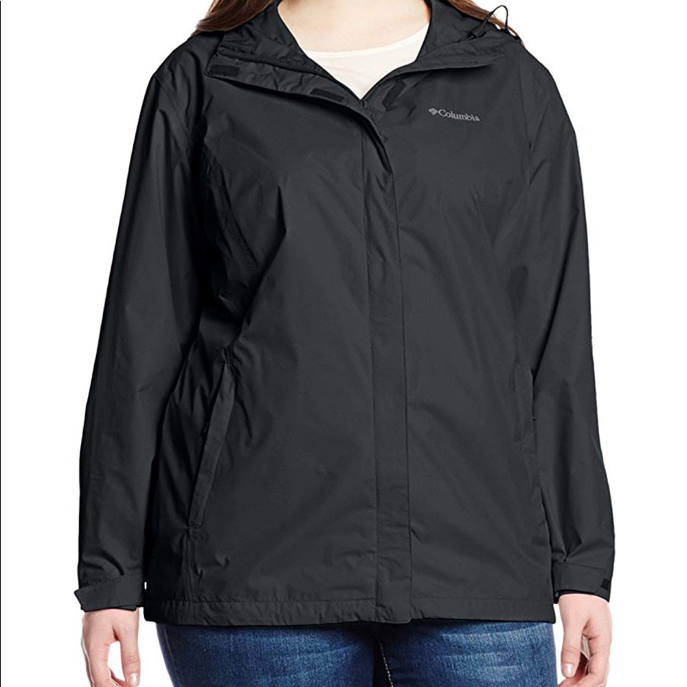 Columbia plus size Arcadia II rain jacket black